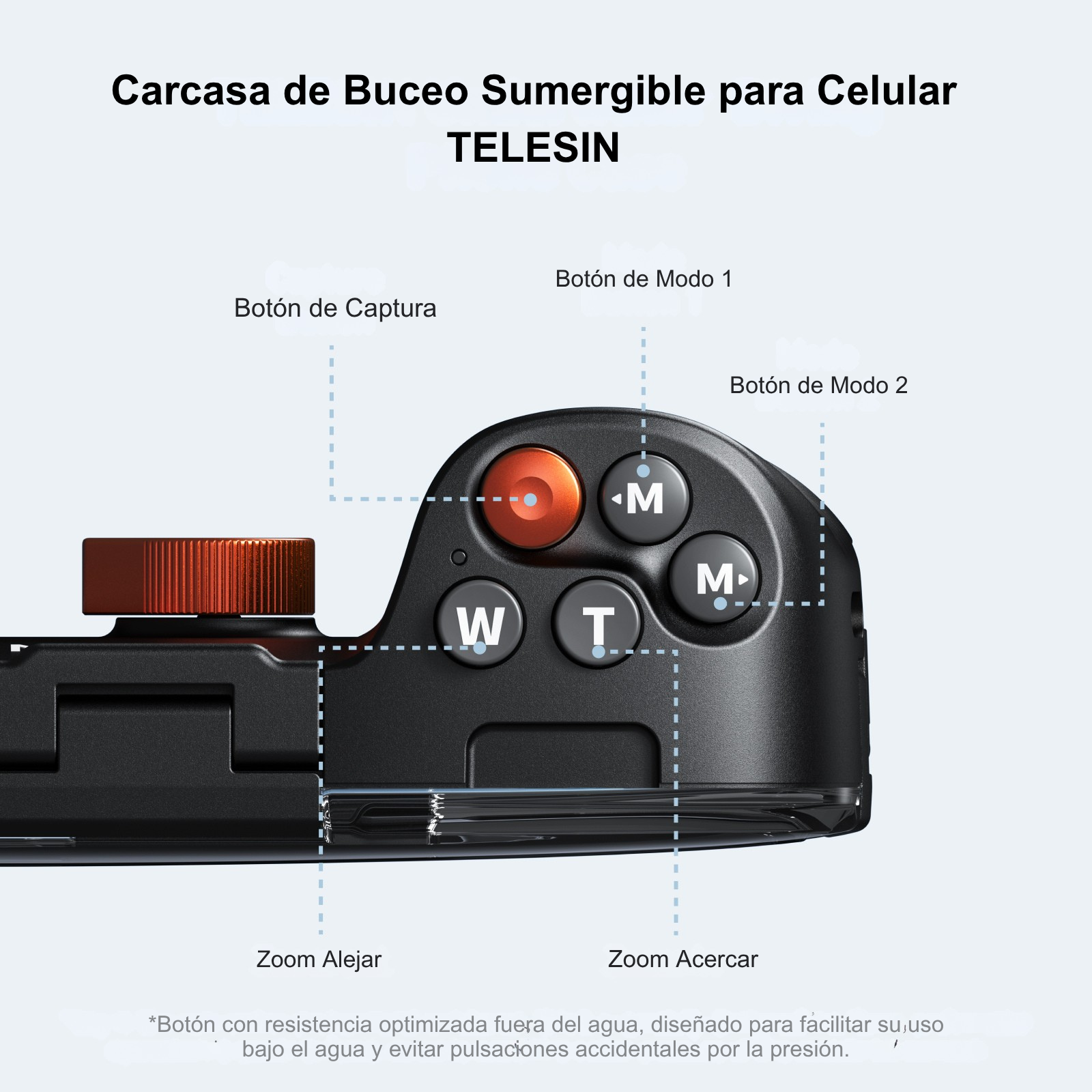 Carcasa Sumergible Celular con Control Remoto IP68 - Telesin-3