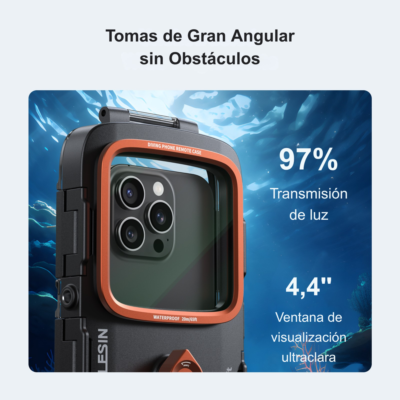 Carcasa Sumergible Celular con Control Remoto IP68 - Telesin-4
