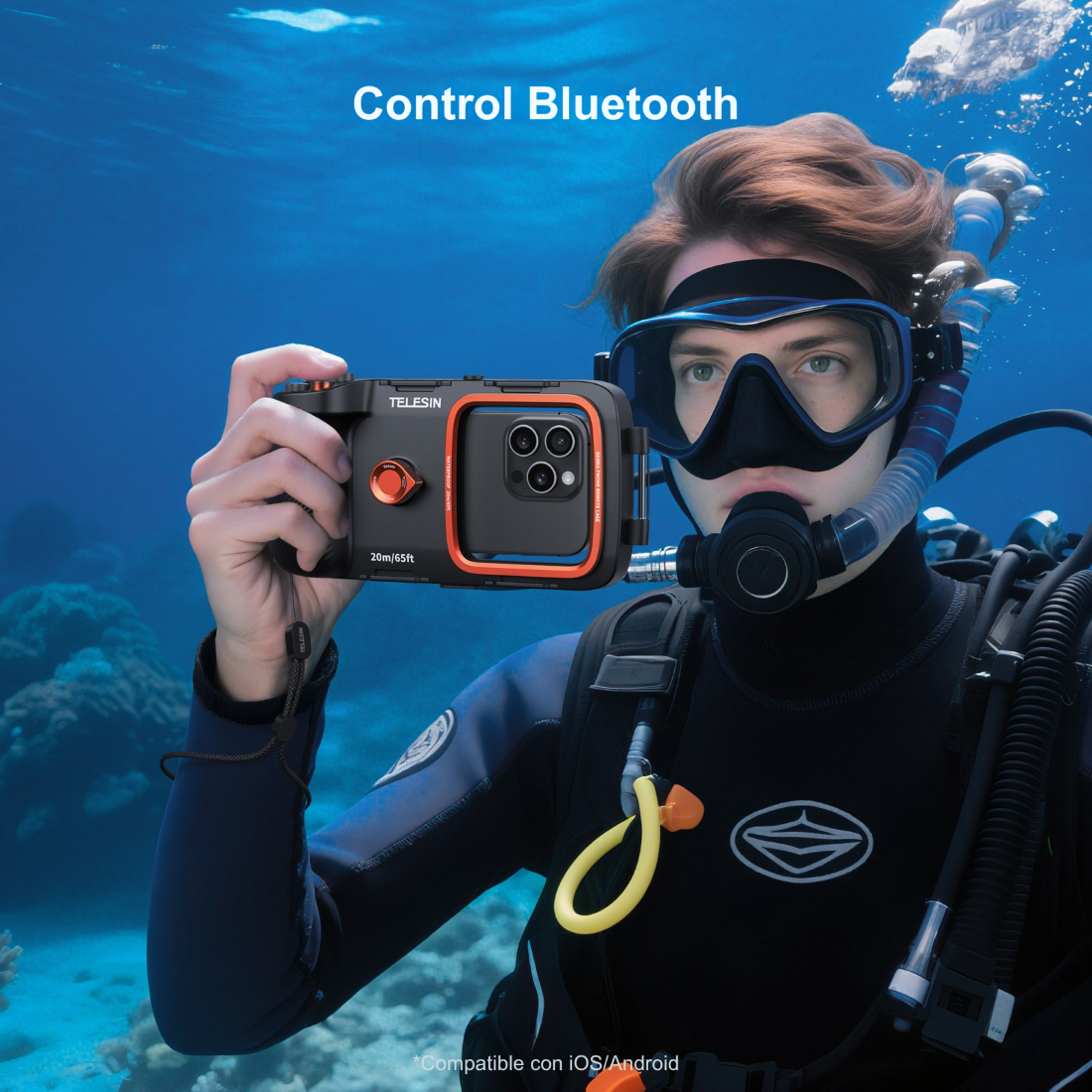 Carcasa Sumergible Celular con Control Remoto IP68 - Telesin-5