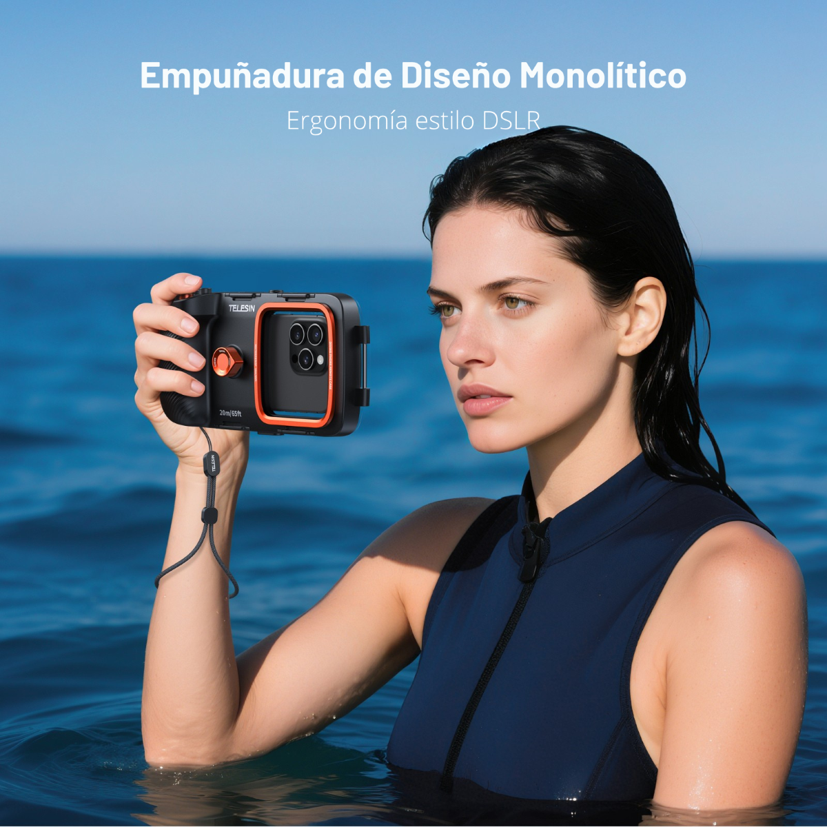 Carcasa Sumergible Celular con Control Remoto IP68 - Telesin-6