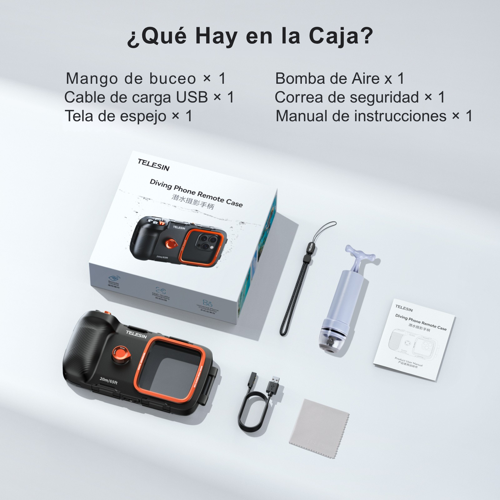 Carcasa Sumergible Celular con Control Remoto IP68 - Telesin-7