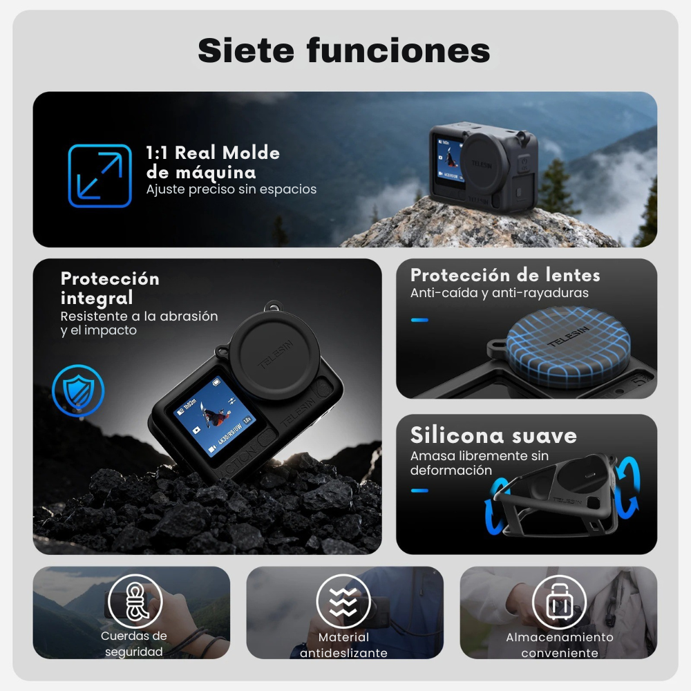 Funda de Silicona para DJI Osmo Action 6 Antigolpe - Telesin-2