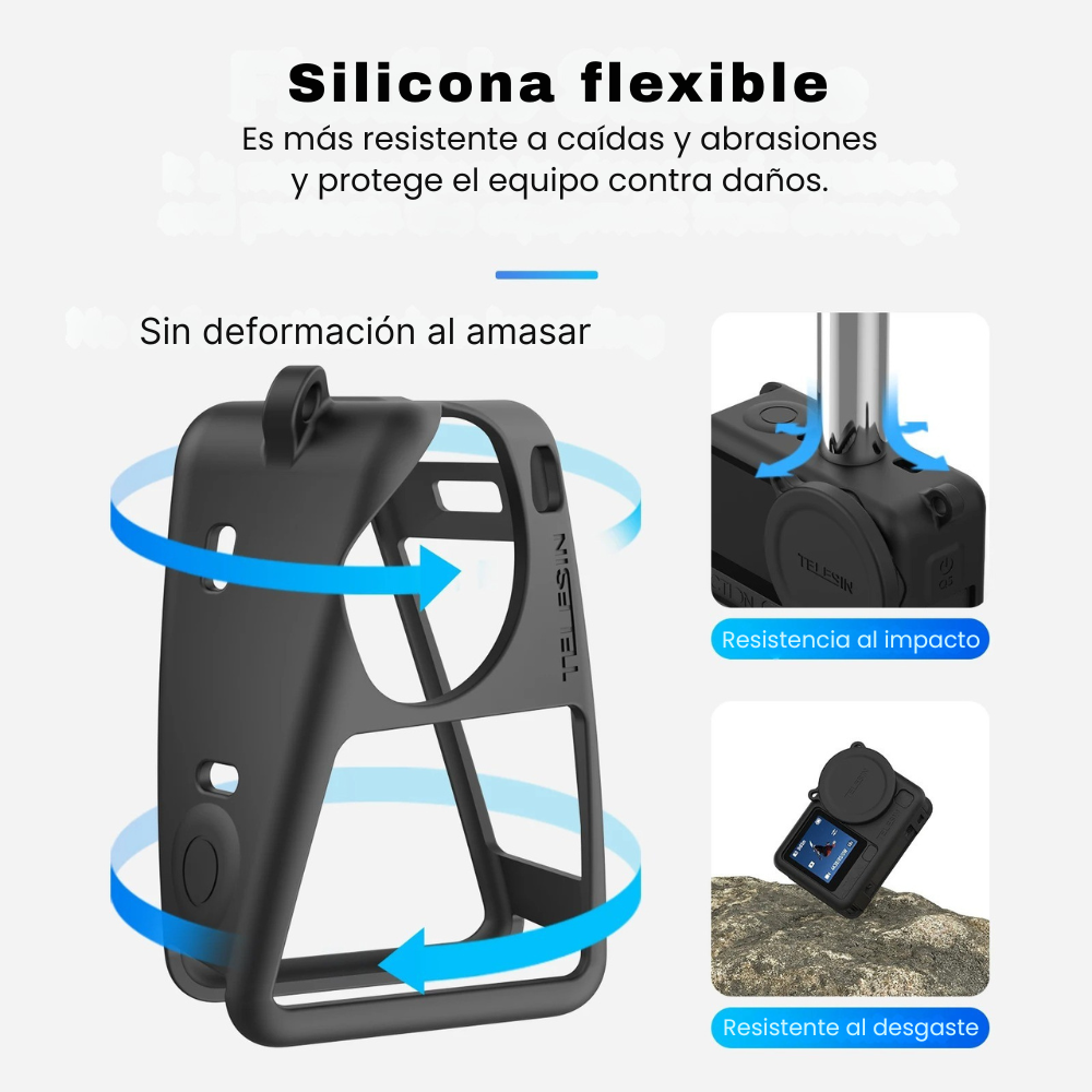 Funda de Silicona para DJI Osmo Action 6 Antigolpe - Telesin-3