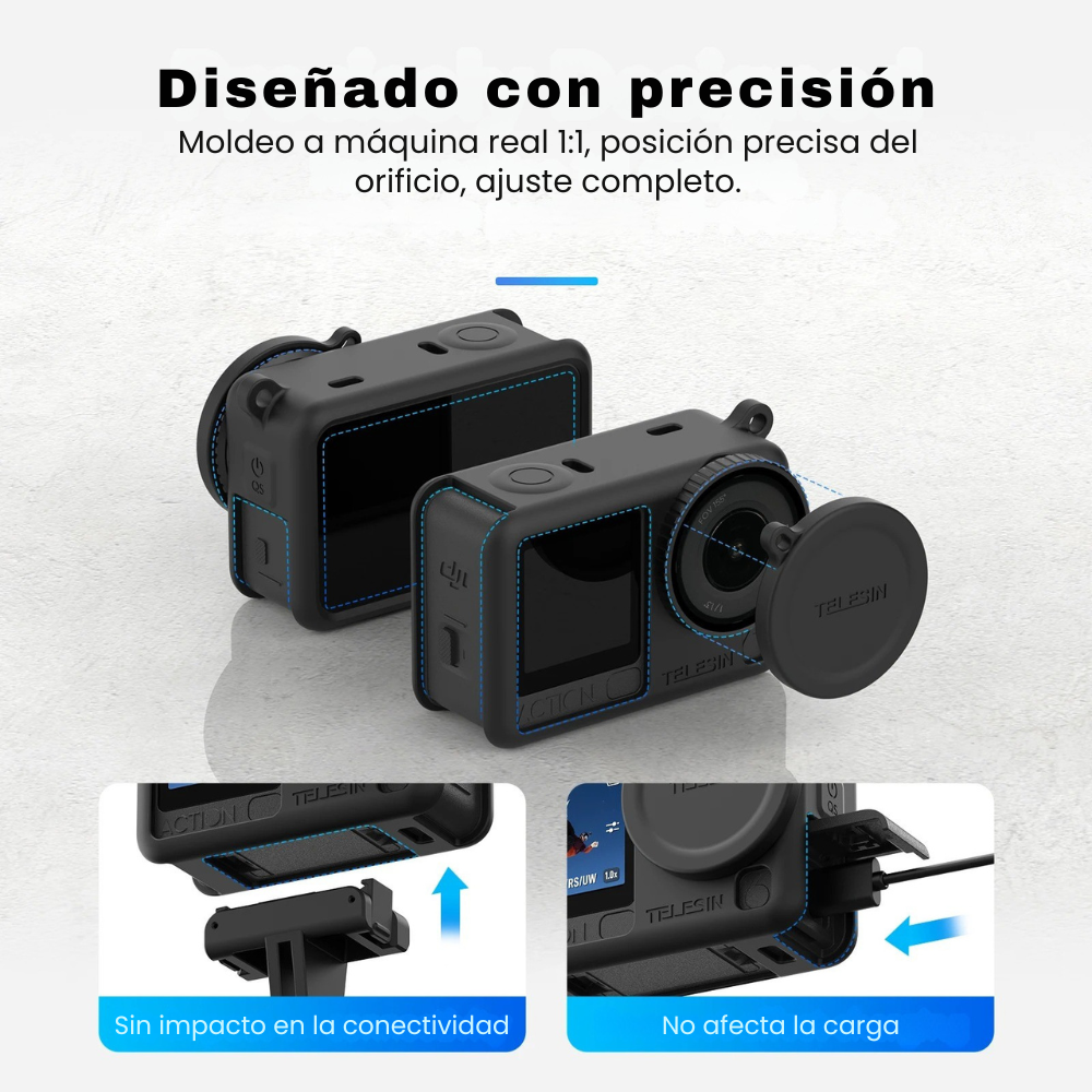 Funda de Silicona para DJI Osmo Action 6 Antigolpe - Telesin-4