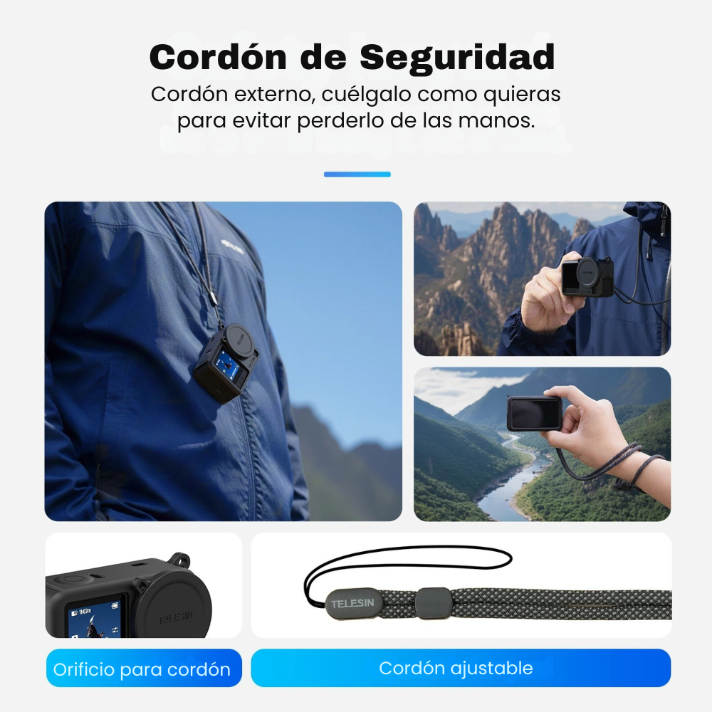 Funda de Silicona para DJI Osmo Action 6 Antigolpe - Telesin-5