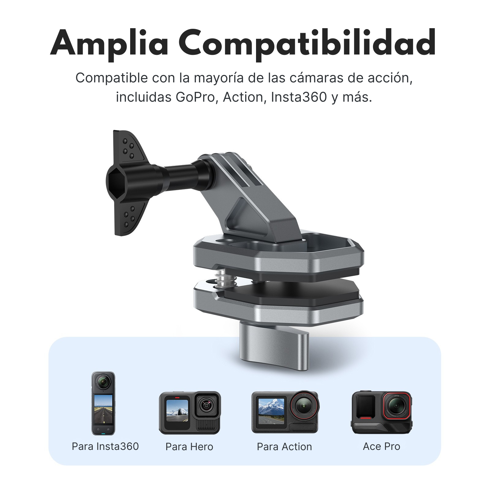 Soporte Clip 180° de Parabrisas Moto para Cámaras Deportivas-4