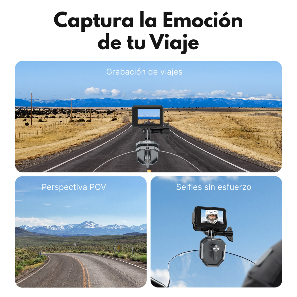 Soporte Clip 180° de Parabrisas Moto para Cámaras Deportivas-2