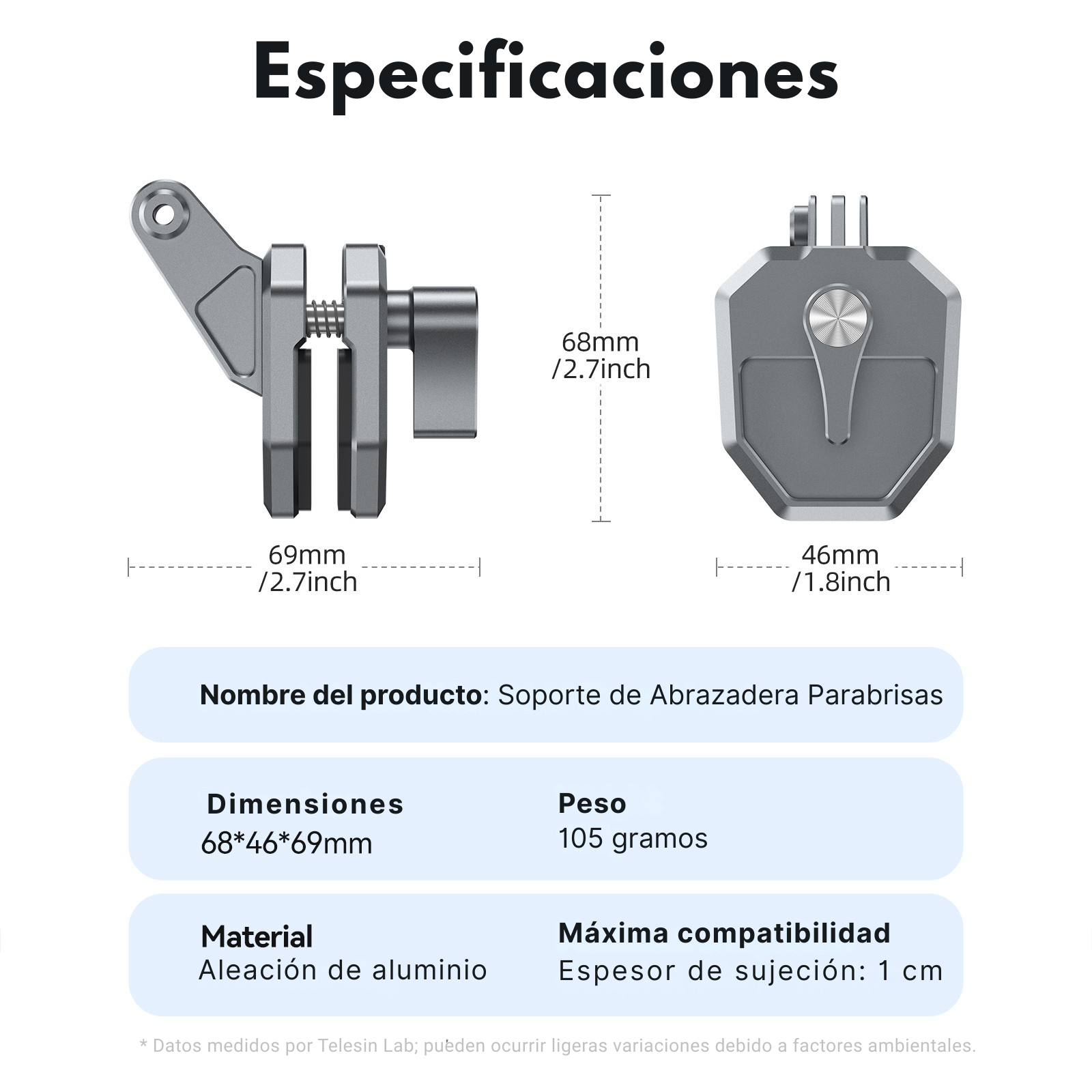 Soporte Clip 180° de Parabrisas Moto para Cámaras Deportivas-9