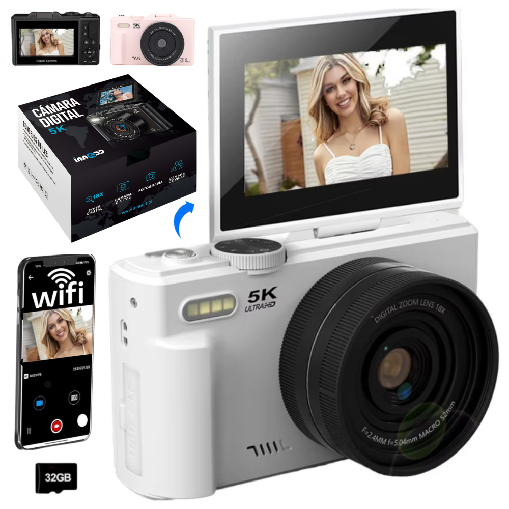 Cámara 5K Digital Fotografíca 75MP con Pantalla Giratoria-0