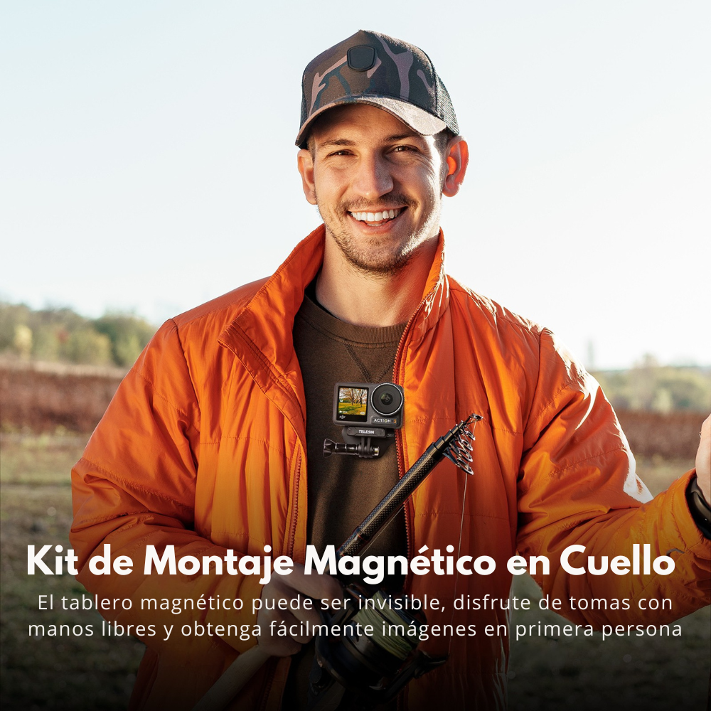 Soporte Mano libre de Cuello Magnético para Cámara Deportiva y Smartphone-2