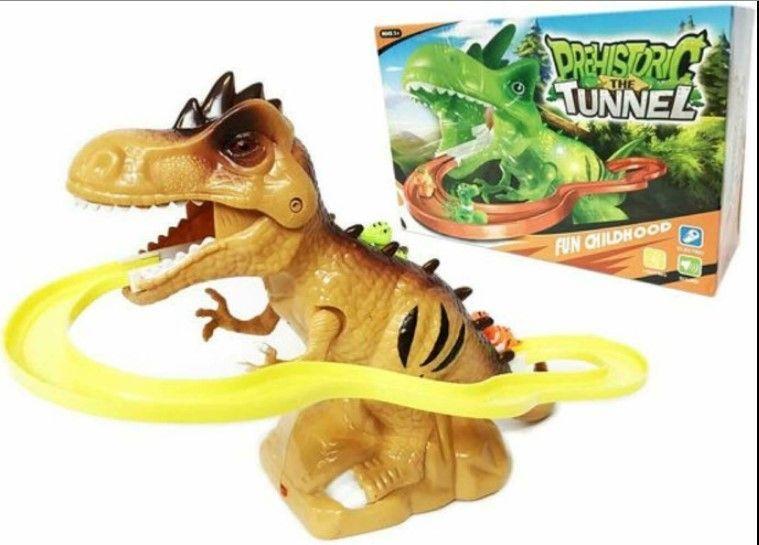 Túnel de deslizamiento de dinosaurios con sonido y luces-2