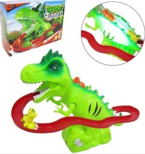 Túnel de deslizamiento de dinosaurios con sonido y luces-0