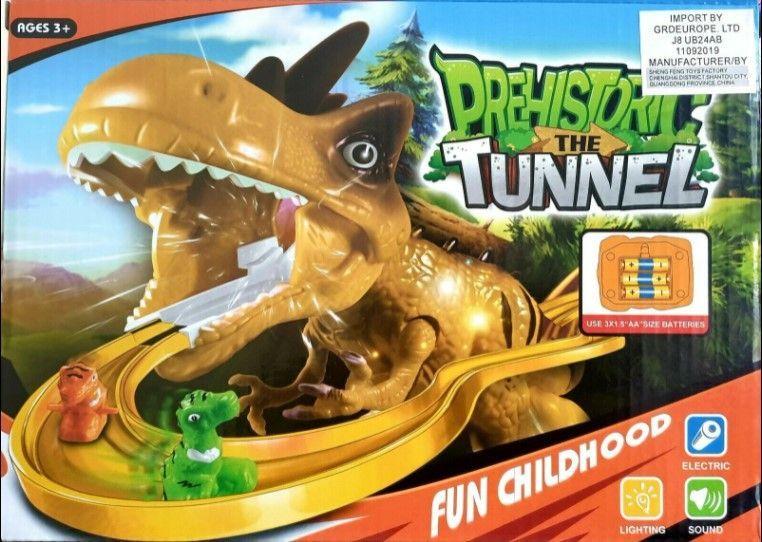 Túnel de deslizamiento de dinosaurios con sonido y luces-3