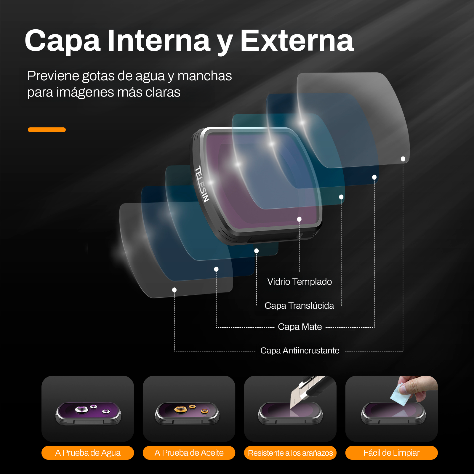 Kit de Filtros Magnéticos para DJI Osmo Pocket 3 - Telesin-3