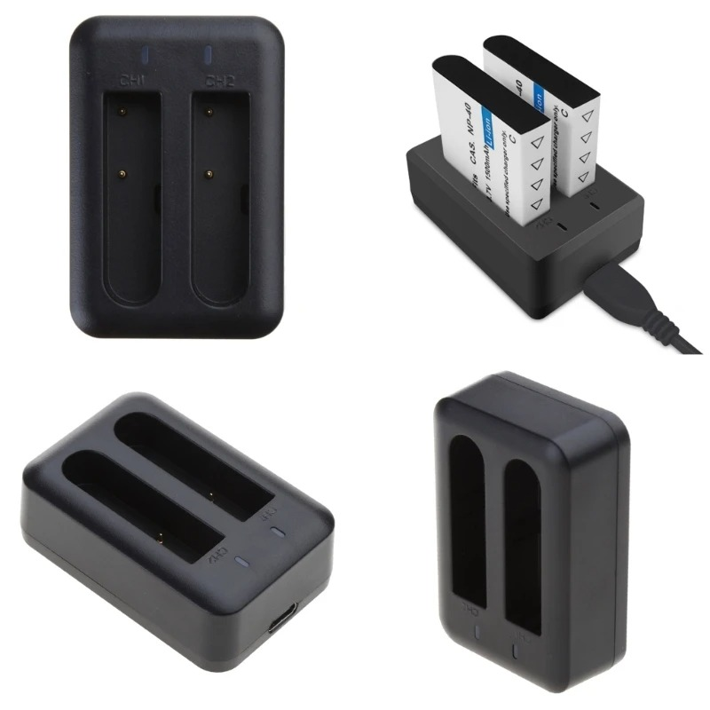 Cargador Doble para Batería NP-40 para Cámara Digital-1