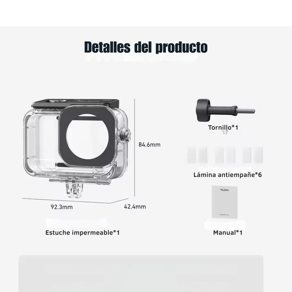 Carcasa para DJI Osmo Action 6 Sumergible 60M - Telesin-7