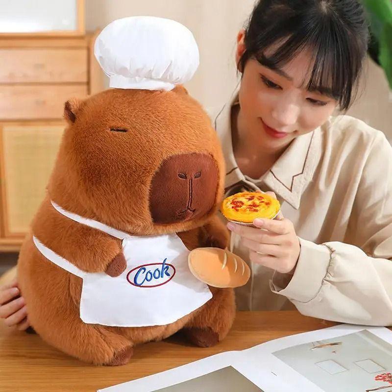 Capibara de Peluche Cocinero de 35Cm- Ternura y diversión en tu cocina-4