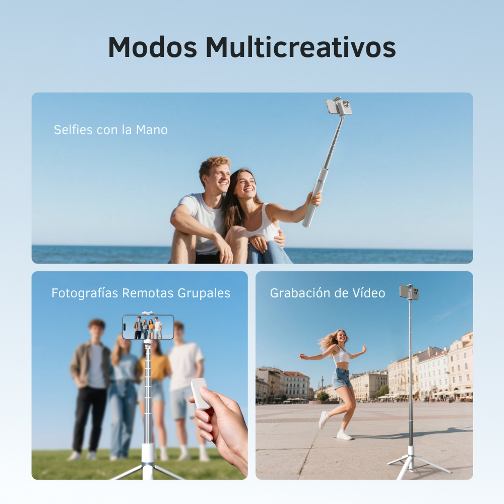 Selfie Stick 1.7m Trípode Apertura Automática Bluetooth-3