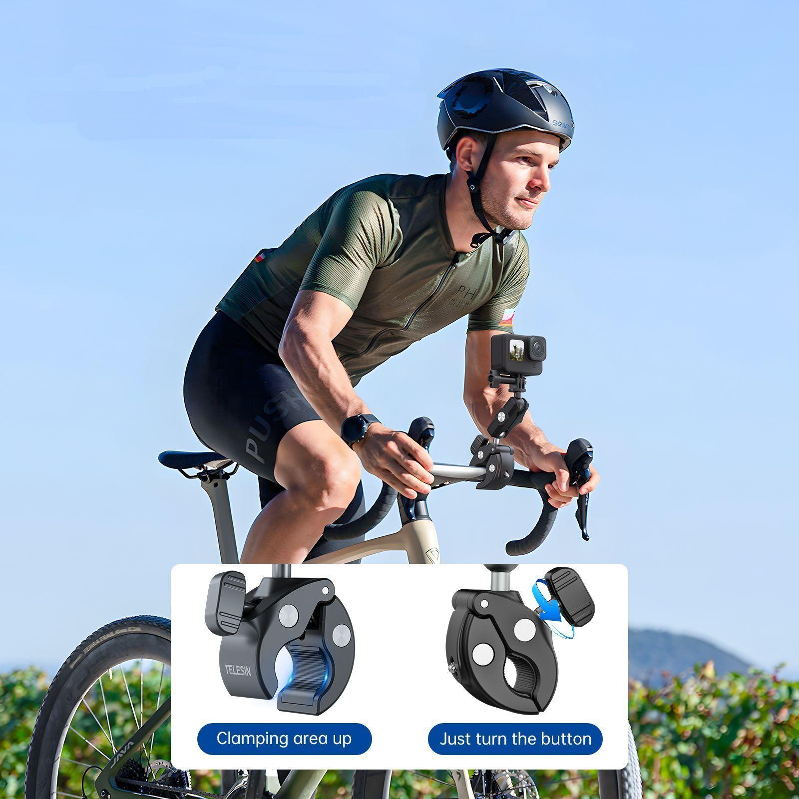 Soporte Garra Aluminio Moto / Bici para Cámara Gopro + Soporte Smartphone-7