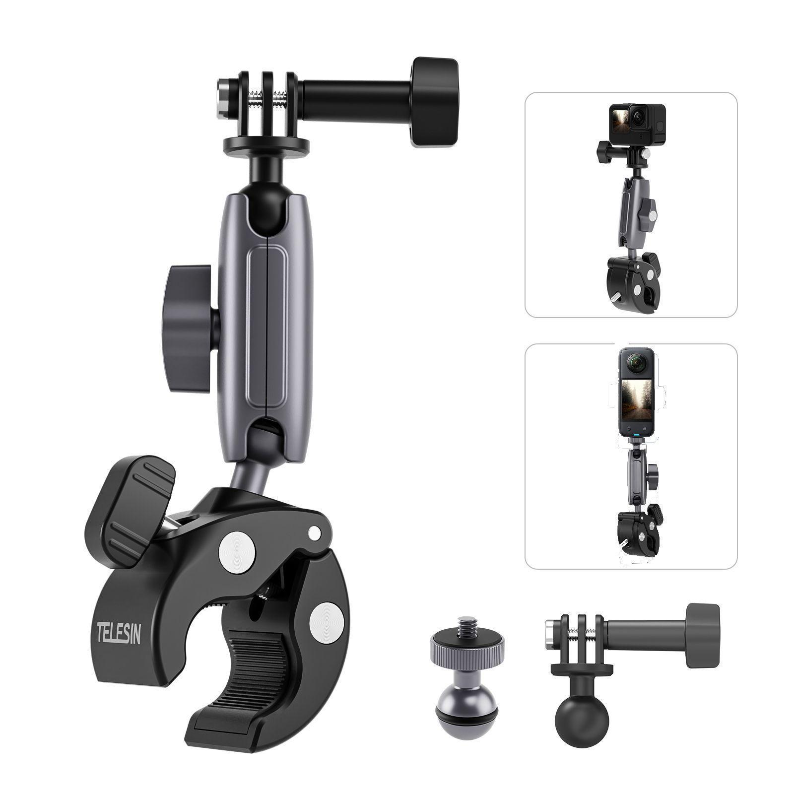 Soporte Garra Aluminio Moto / Bici para Cámara Gopro + Soporte Smartphone-5