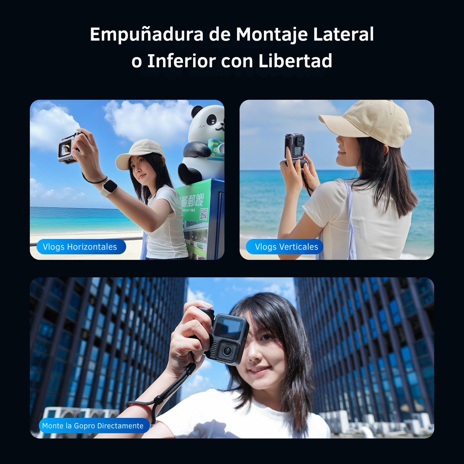 Grip + Jaula Aluminio Empuñadura para GoPro 9 10 11 12 13-3