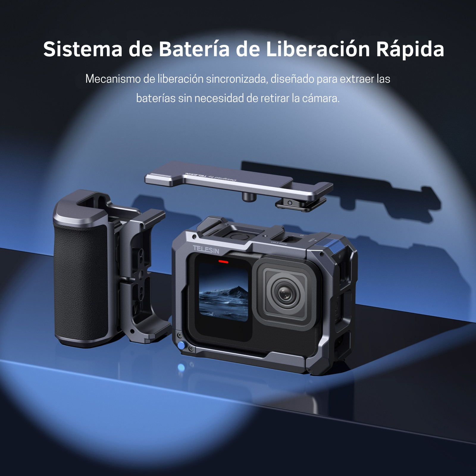 Grip + Jaula Aluminio Empuñadura para GoPro 9 10 11 12 13-4