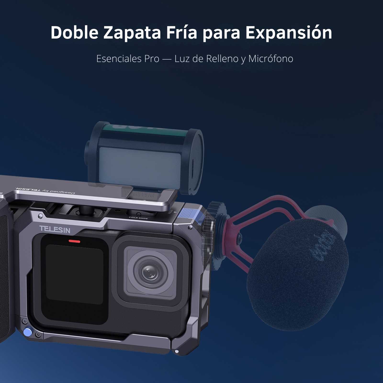 Grip + Jaula Aluminio Empuñadura para GoPro 9 10 11 12 13-5