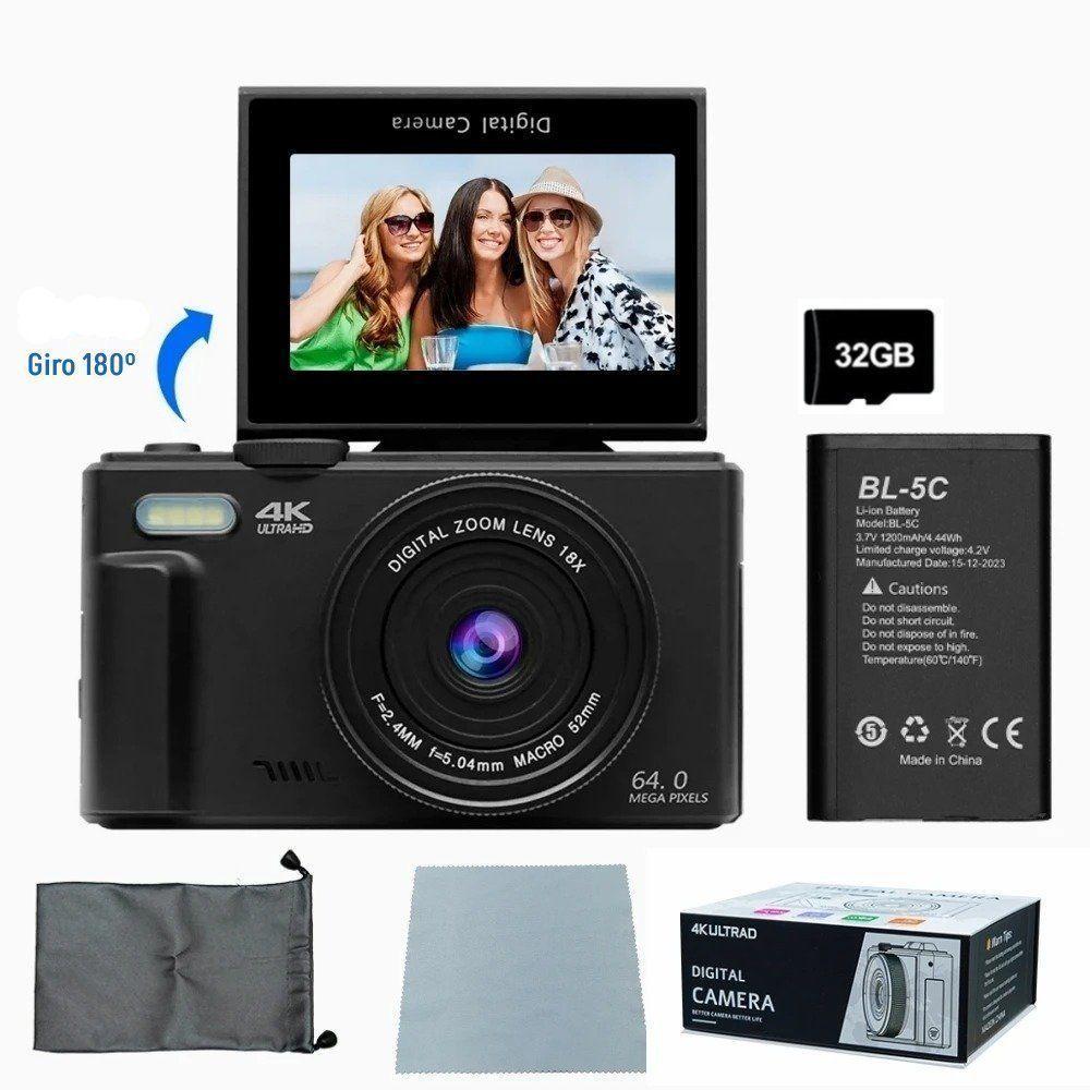 Cámara Fotografíca Digital 4K 30fps 64MP Pantalla Giratoria-6