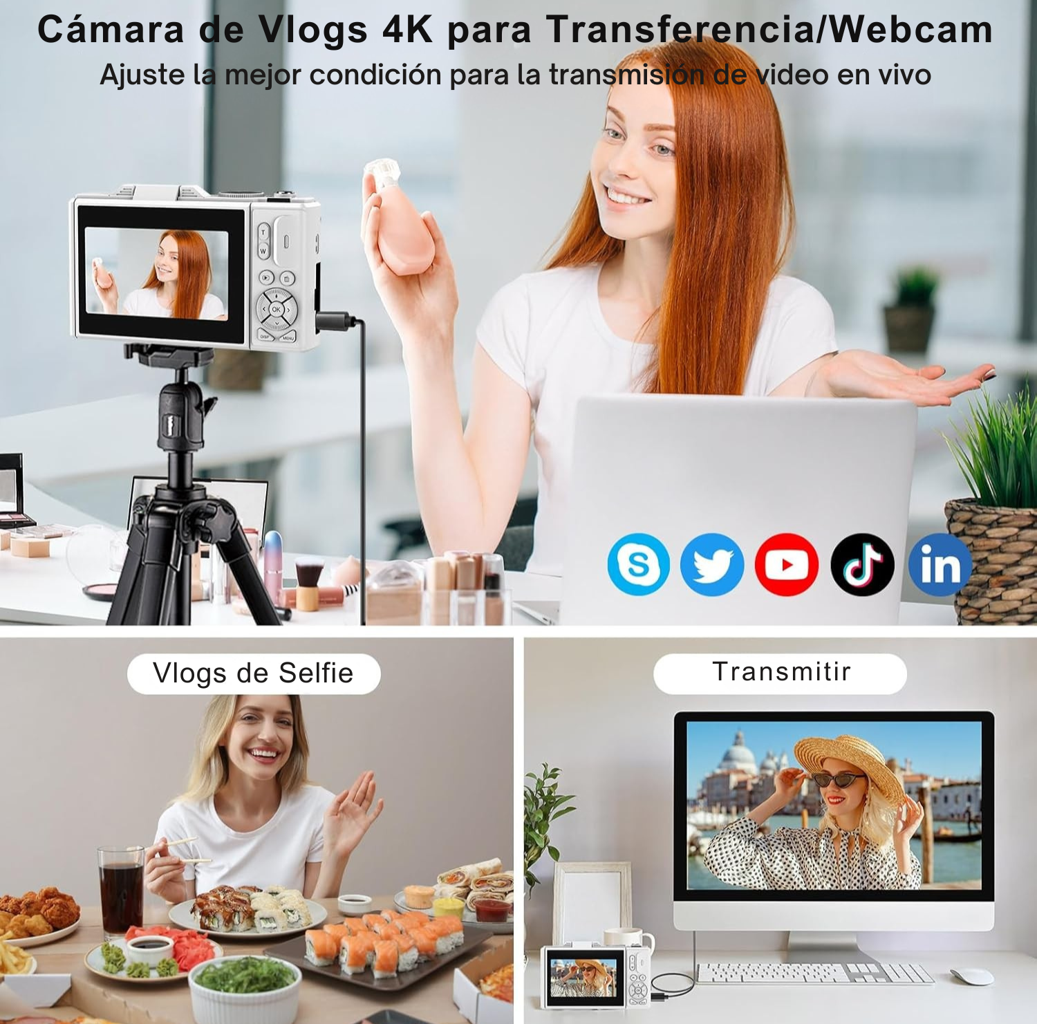 Cámara Fotografíca Digital 4K 30fps 64MP Pantalla Giratoria-2