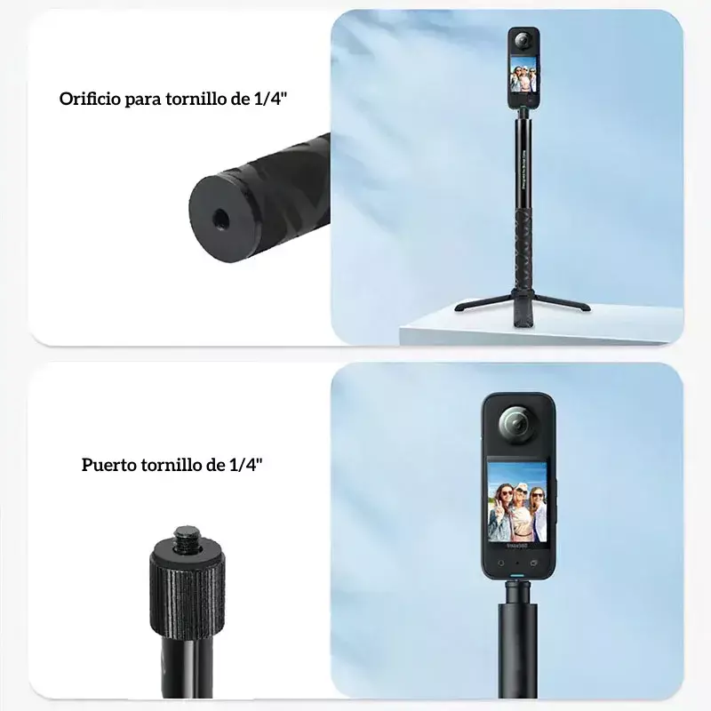 Bastón Selfie Aluminio para Insta360 GoPro y Otras Cámaras-6