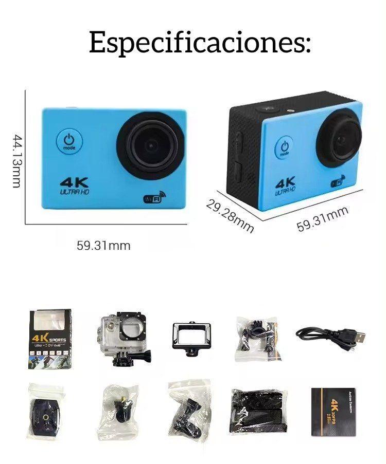 Cámara Deportiva 4K Sport Ultra HD con WiFi y Accesorios-7