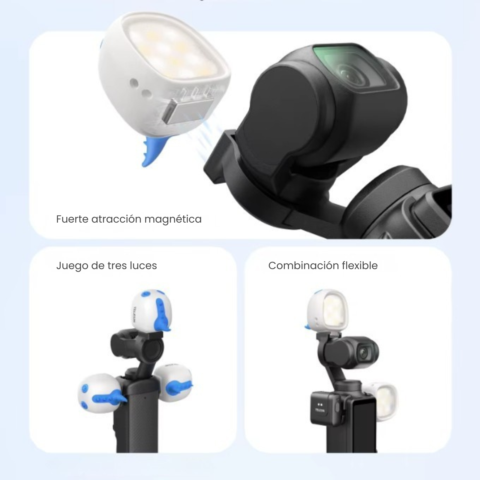 Mini Luz Monstruo LED para Cámara DJI Osmo Pocket 3 y 4 -6