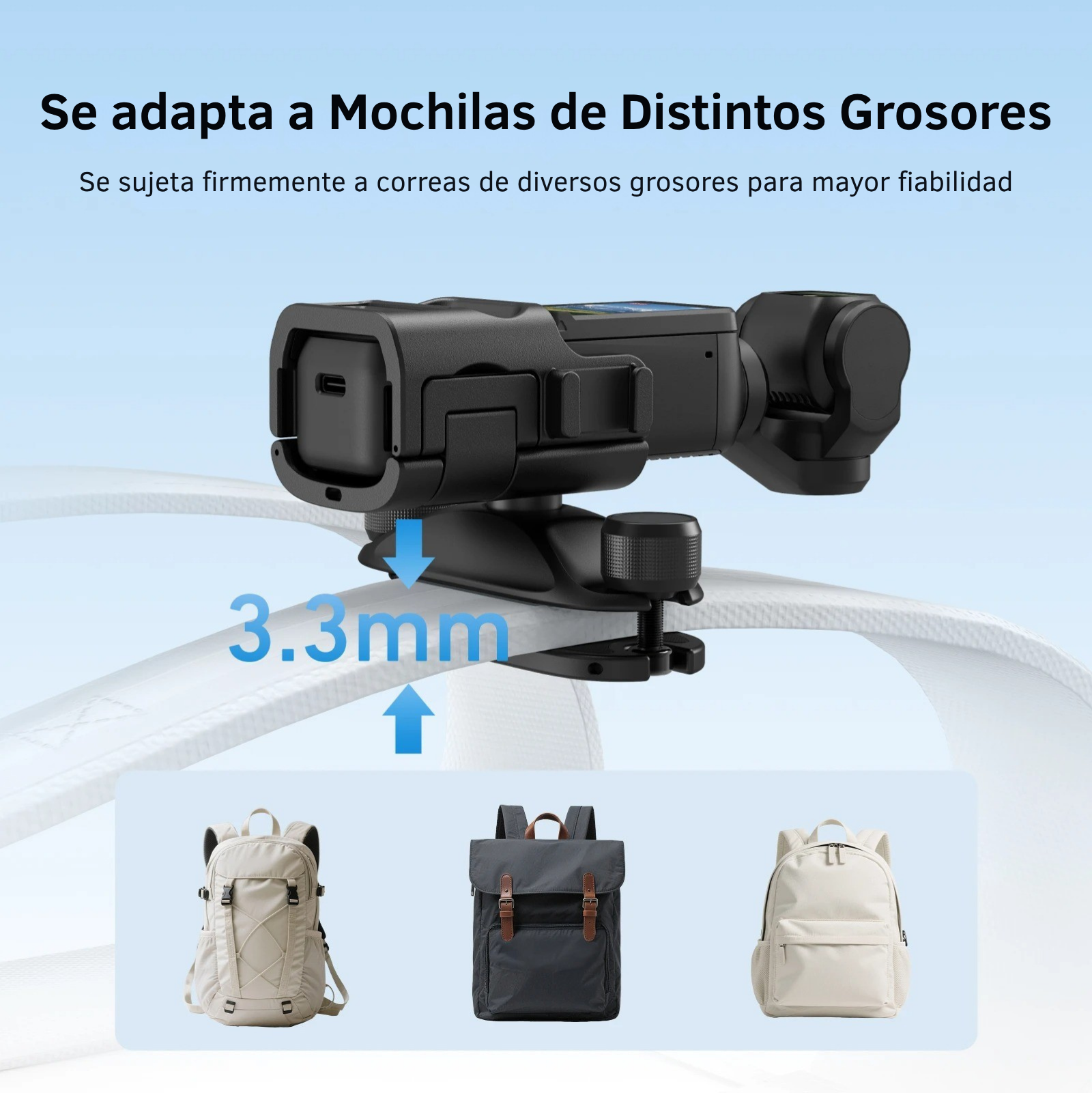 Soporte Mochila DJI Osmo Pocket 3 Montaje POV Manos Libres-3