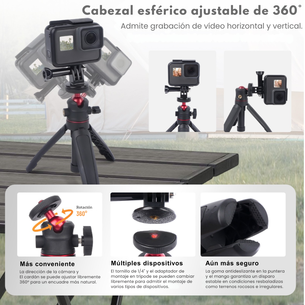 Trípode Extensible 360° para Cámaras Insta360 Gopro Otras-2