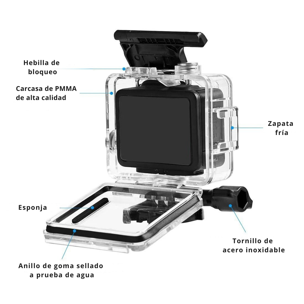 Carcasa impermeable para GoPro Hero 4k Sumergible-4