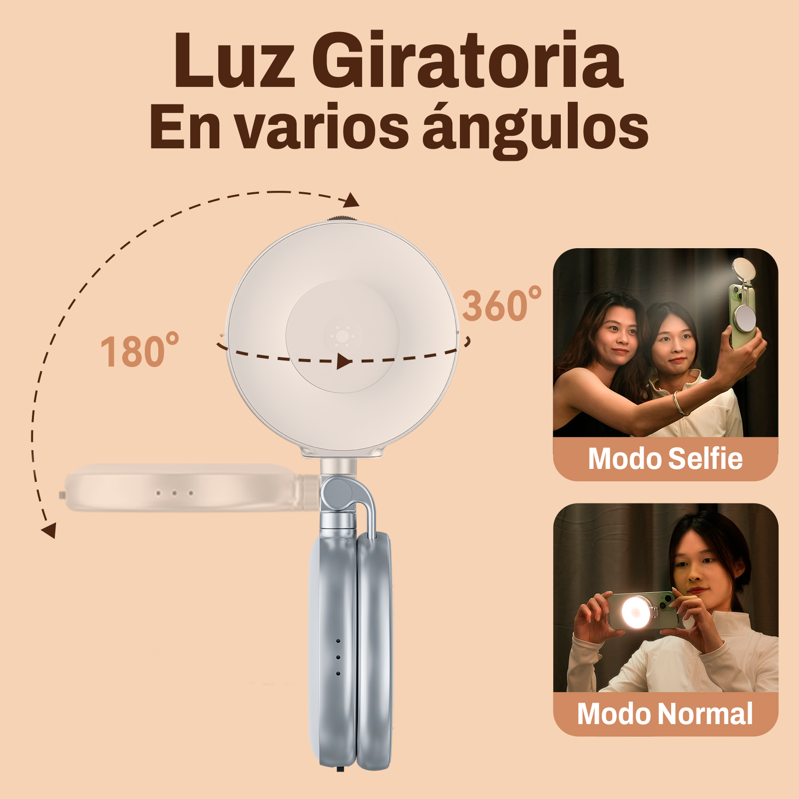 Aro de Luz Magnético MagSafe con 3 Modos Ajustable - Telesin-2