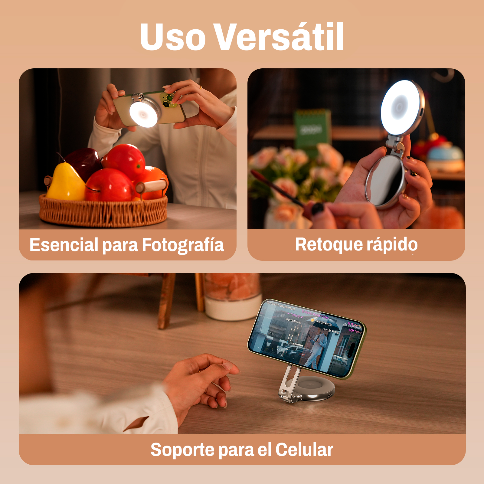Aro de Luz Magnético MagSafe con 3 Modos Ajustable - Telesin-3