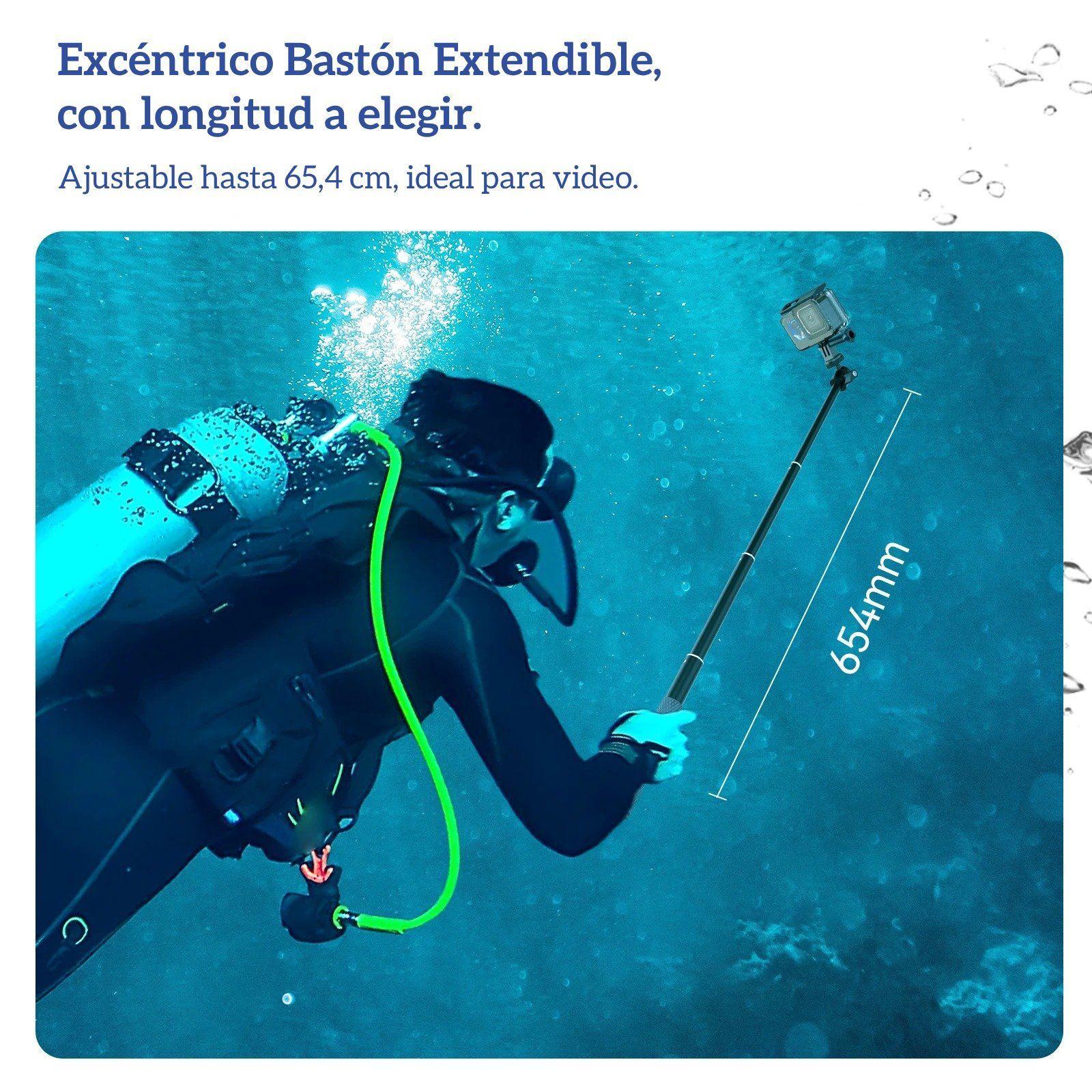 Bastón Selfie Aluminio 65cm para GoPro Insta360 Osmo y Otras-4