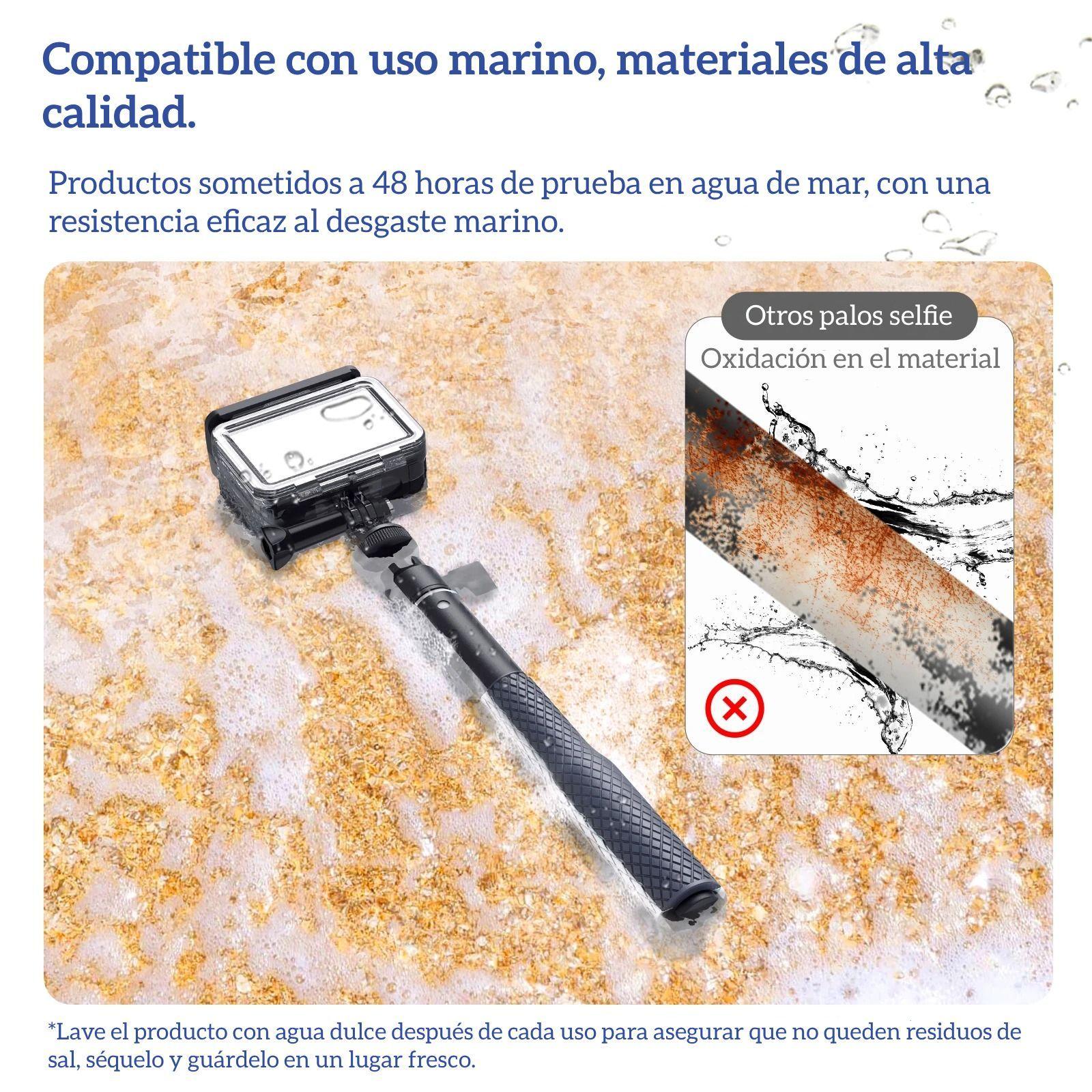 Bastón Selfie Aluminio 65cm para GoPro Insta360 Osmo y Otras-7