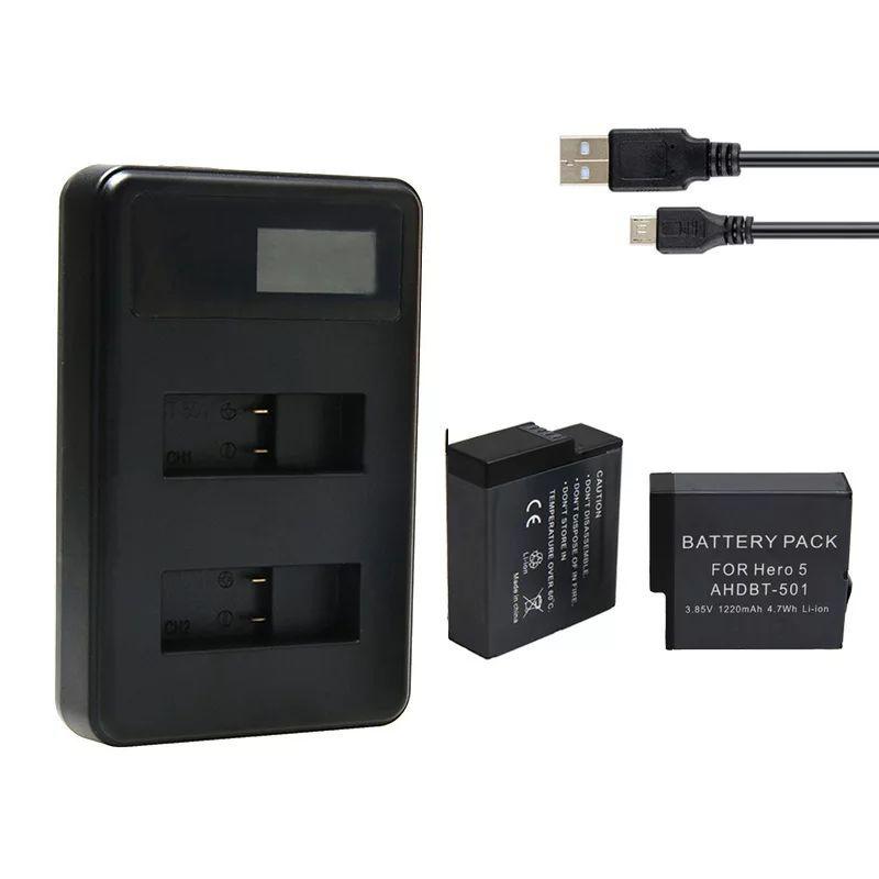 Cargador + 2 Batería GoPro Hero 5 6 7 8-2