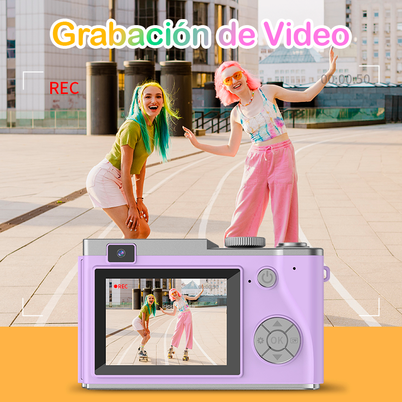 Cámara Retro Moda Digital 4K 64MP 16X para Niños y Adultos-5