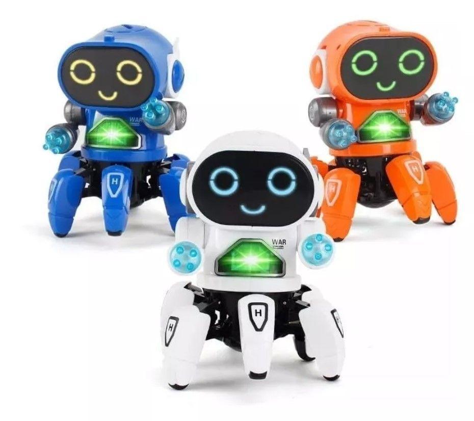 Robot Araña Musical Bailarín Juguete Con Luces Led - Azul-0