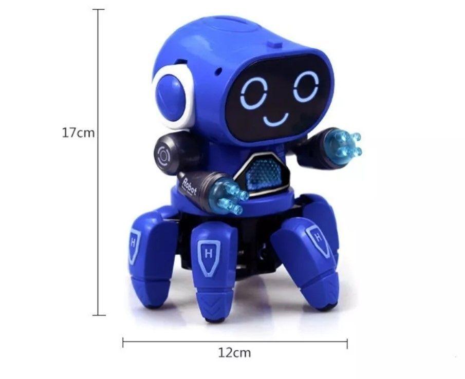 Robot Araña Musical Bailarín Juguete Con Luces Led - Azul-1