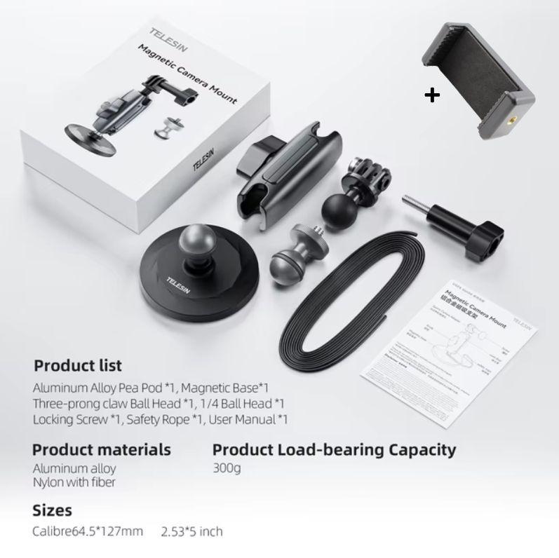 Magnético Aluminio para Smartphone, Cámaras Gopro y Otras-3