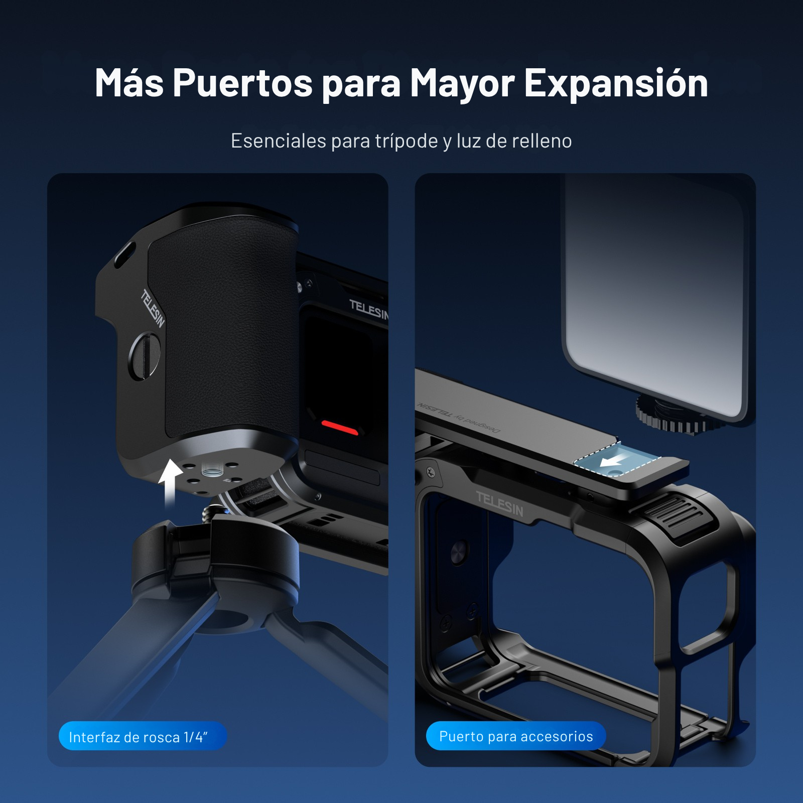 Kit Grip + Jaula Aluminio para Insta360 Ace Pro / Pro 2-3