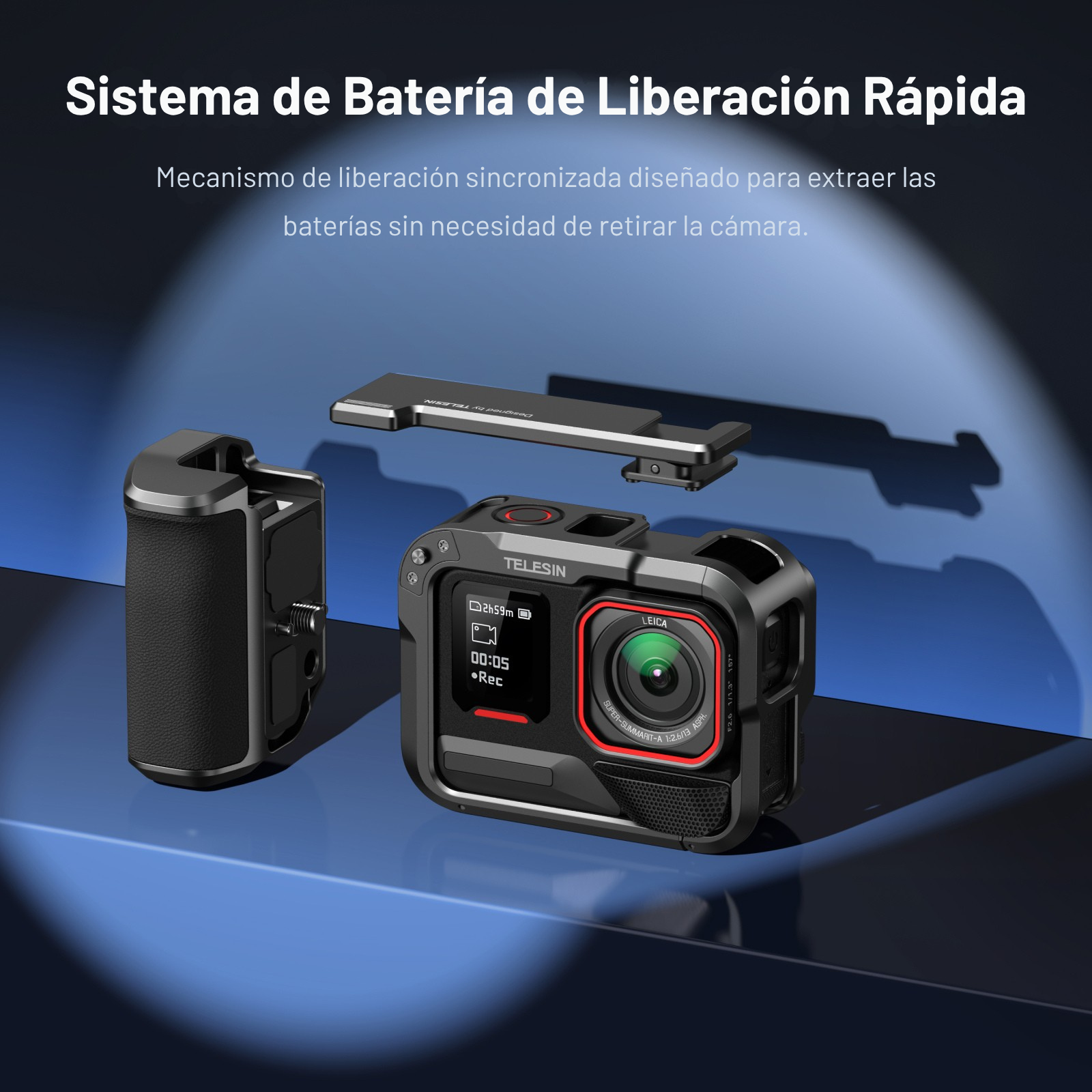 Kit Grip + Jaula Aluminio para Insta360 Ace Pro / Pro 2-5