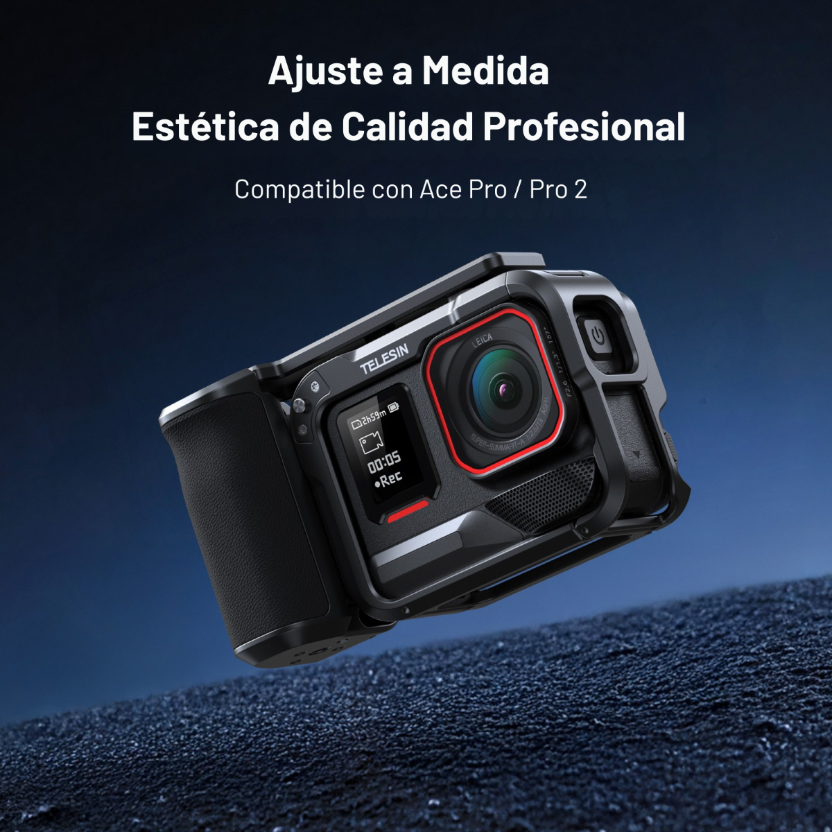 Kit Grip + Jaula Aluminio para Insta360 Ace Pro / Pro 2-6