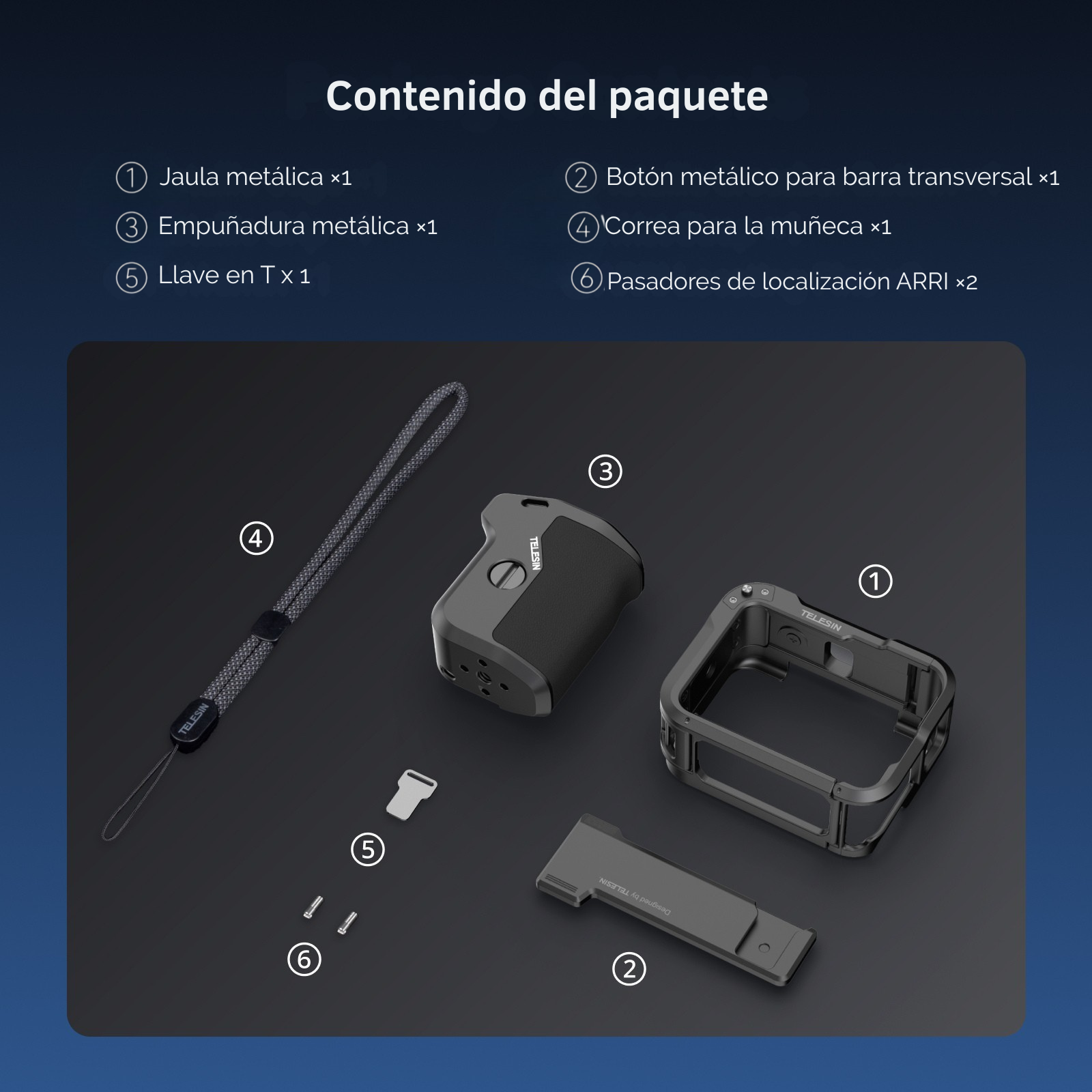 Kit Grip + Jaula Aluminio para Insta360 Ace Pro / Pro 2-7