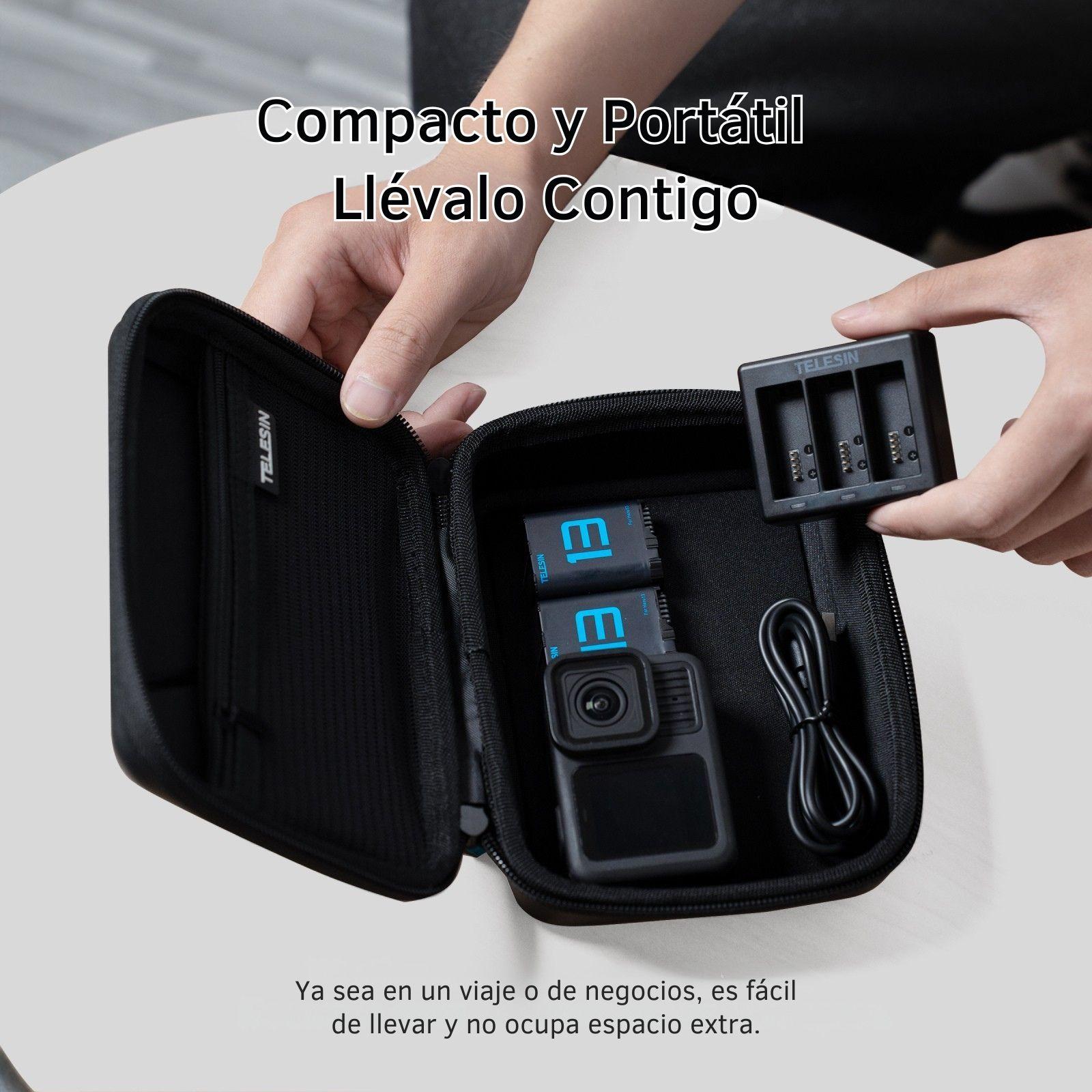 Cargador Triple con 2 Baterias para GoPro 13 Black Telesin-1