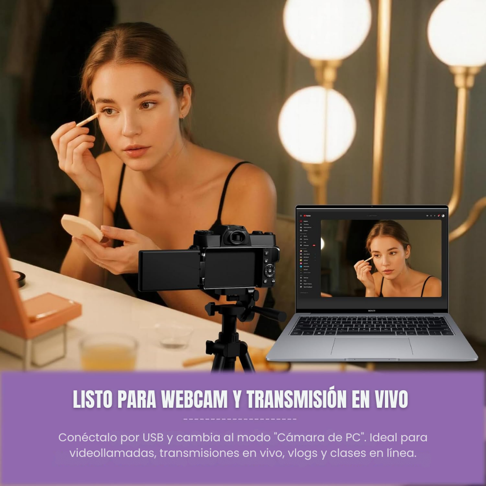 Cámara Digital 6K 64MP Pantalla 180° con WiFi y Zoom 16X-3